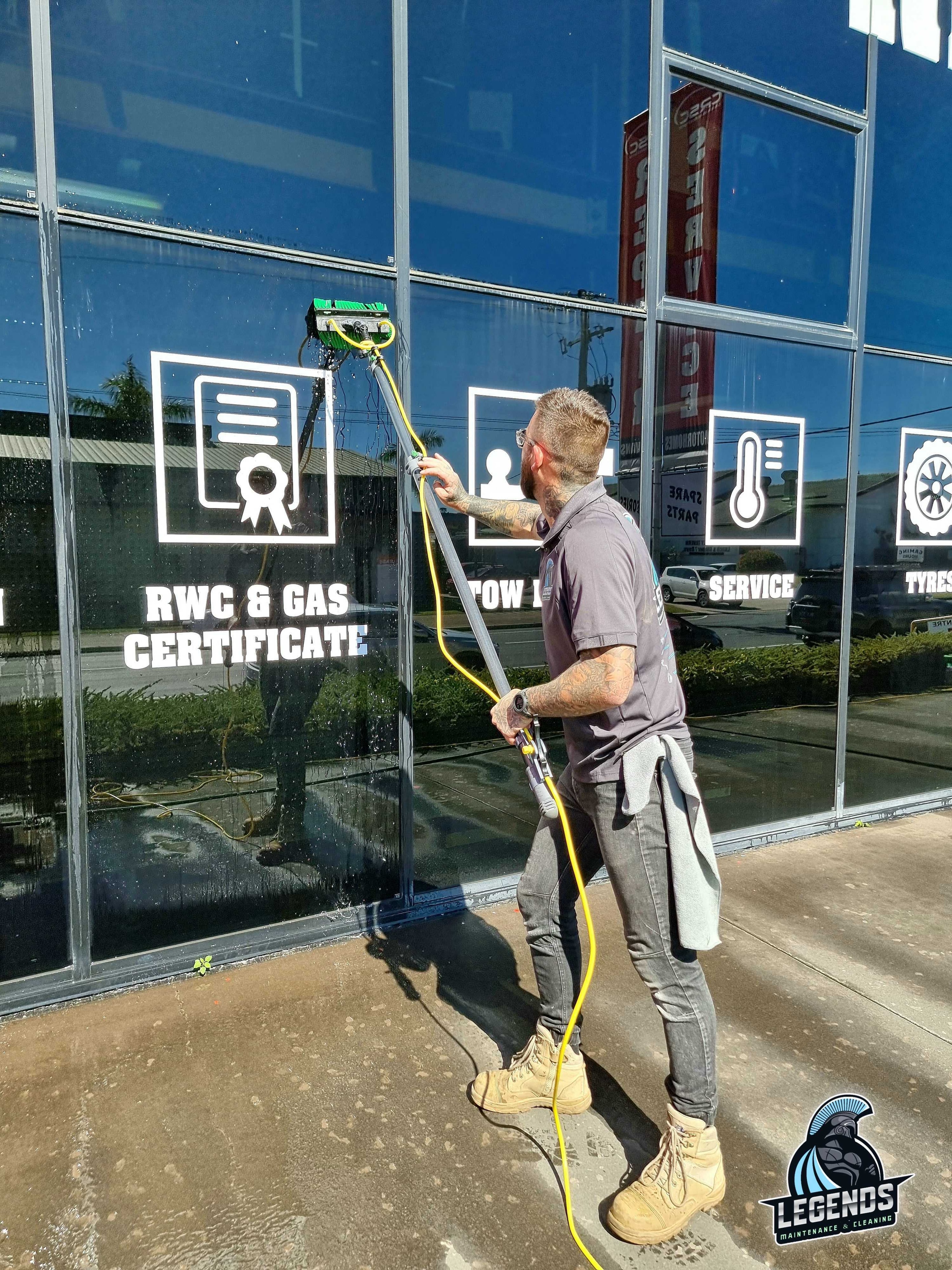 Cleaning team on residential property