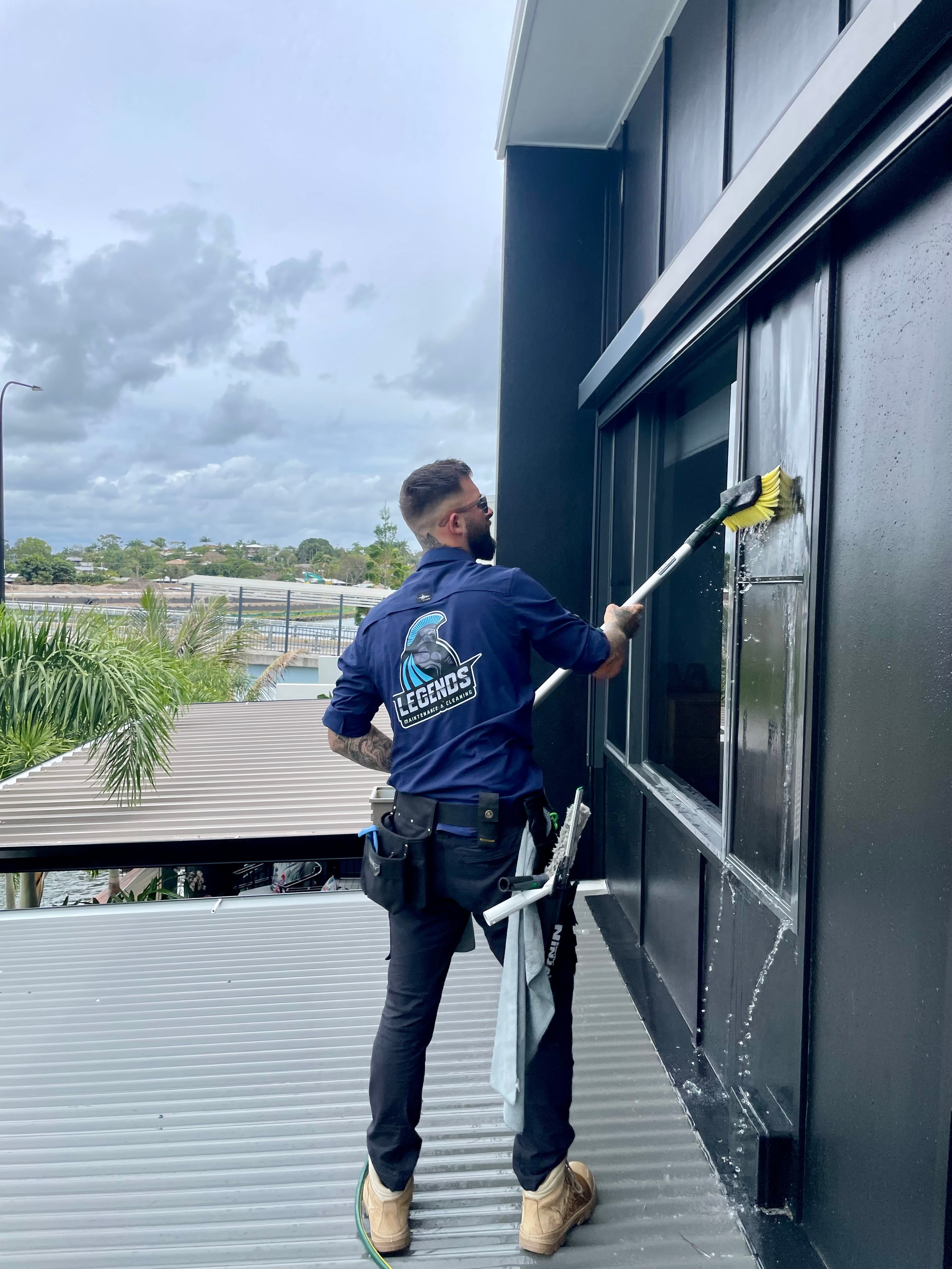 Cleaning service at work